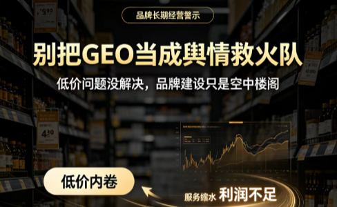 商低价打不掉 品牌建设就永远做不起来 GEO绝非舆情救火工具