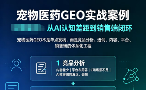 清法结合多多宠物网服务宠物医药品牌GEO实战案例：如何补齐行业短板，打通AI推荐与销售闭环