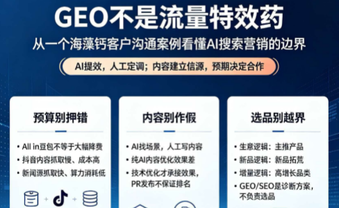 海藻钙客户沟通复盘：看懂GEO边界，不把AI搜索营销当成流量特效药