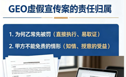 为什么GEO虚假宣传总罚乙方？不是甲方没事，而是责任链你没看懂